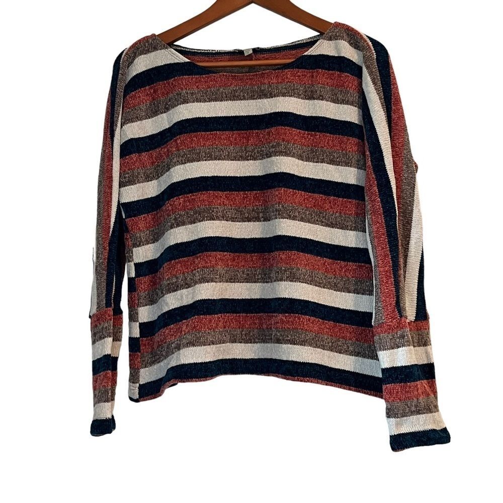 Chenault Coral Pink Striped Sweater